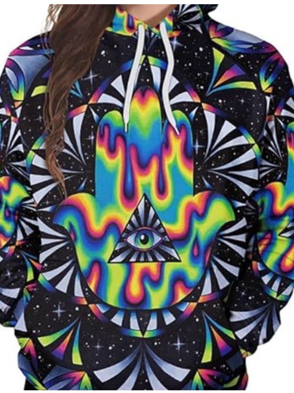 Zoo York Black Rainbow Hamsa Eye Hoodie
